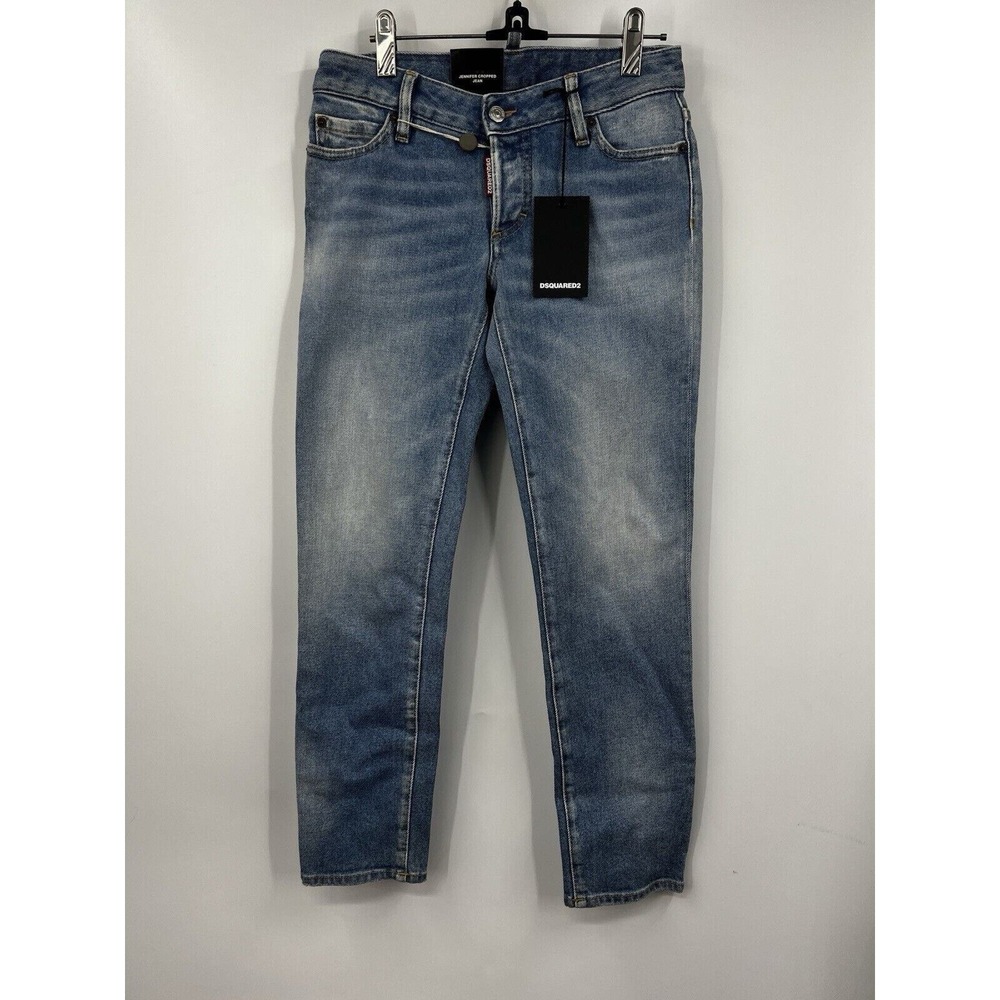 DSQUARED2 Jennifer Cropped Jean Denim Blue‎ Made in Italy Size 38 Us 4 6